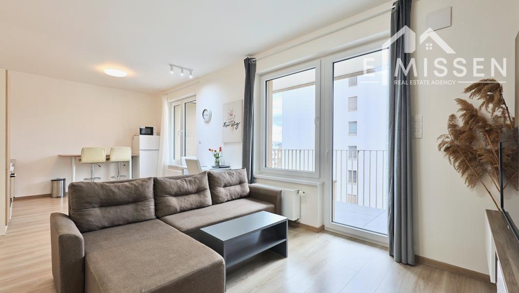 EMISSEN - Na prenájom kompletne zariadený 1,5-izbový byt s loggiou a parkovaním v Bratislave - Bory, ulica Jána Langoša