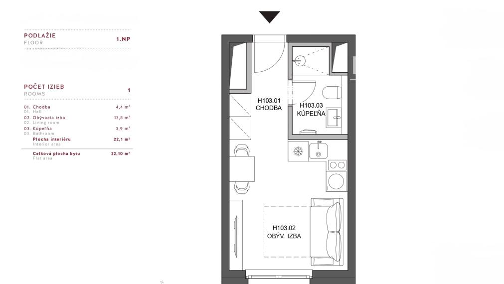 EMISSEN – Na prenájom 1‑izbový byt v projekte VYDRICA, Staré Mesto