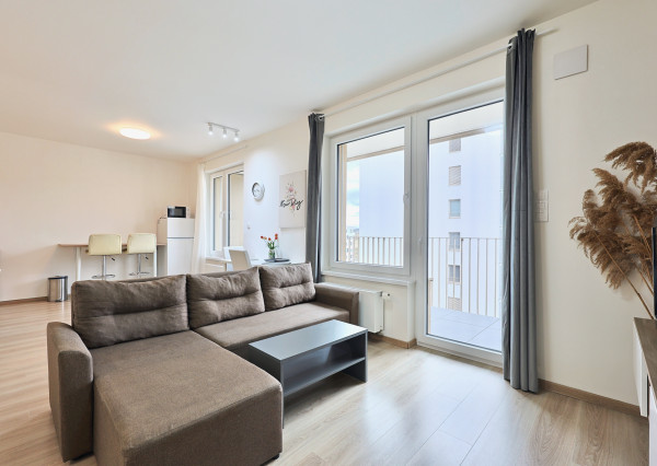 EMISSEN – For rent fully furnished 1.5-room apartment with loggia and parking in Bratislava, Bory, Jána Langoša Street