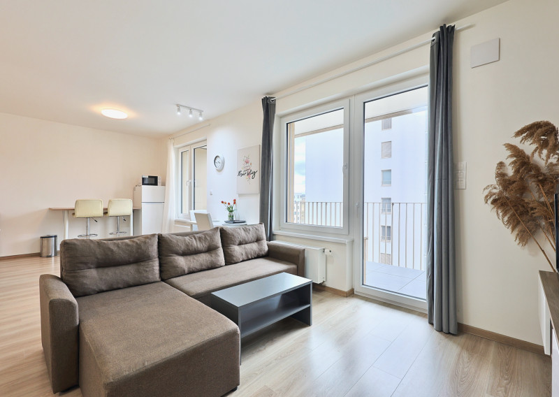 EMISSEN – For rent fully furnished 1.5-room apartment with loggia and parking in Bratislava, Bory, Jána Langoša Street